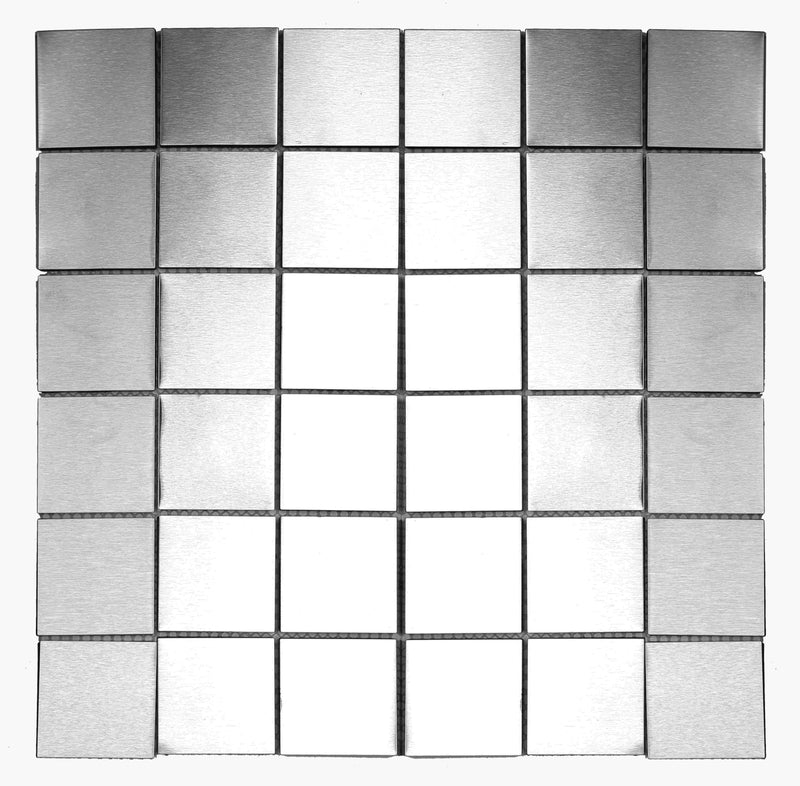 Ottimo Ceramics Steel 2 x 2 12" x 12" Stainless Steel Mosaic