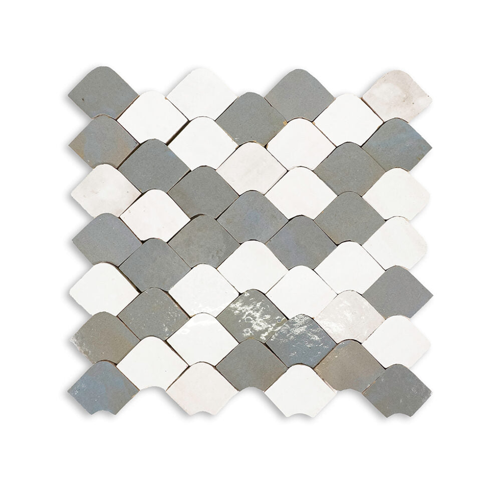 Lungarno Zellige Classique 13.25" x 14.25" Ceramic Mosaic