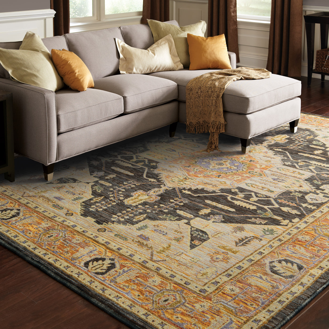 Oriental Weavers Andorra 7138B Gold, Grey 10' x 13'2"