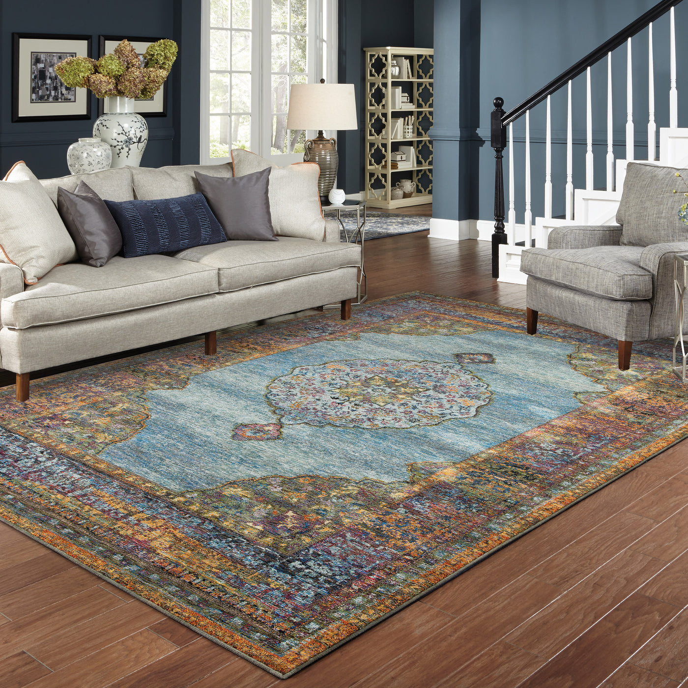 Oriental Weavers Andorra 7139A Blue, Multi 10' x 13'2"