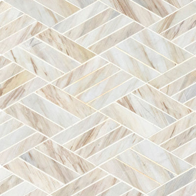 MS International Angora Rhombus 12" x 12" Marble Mosaic