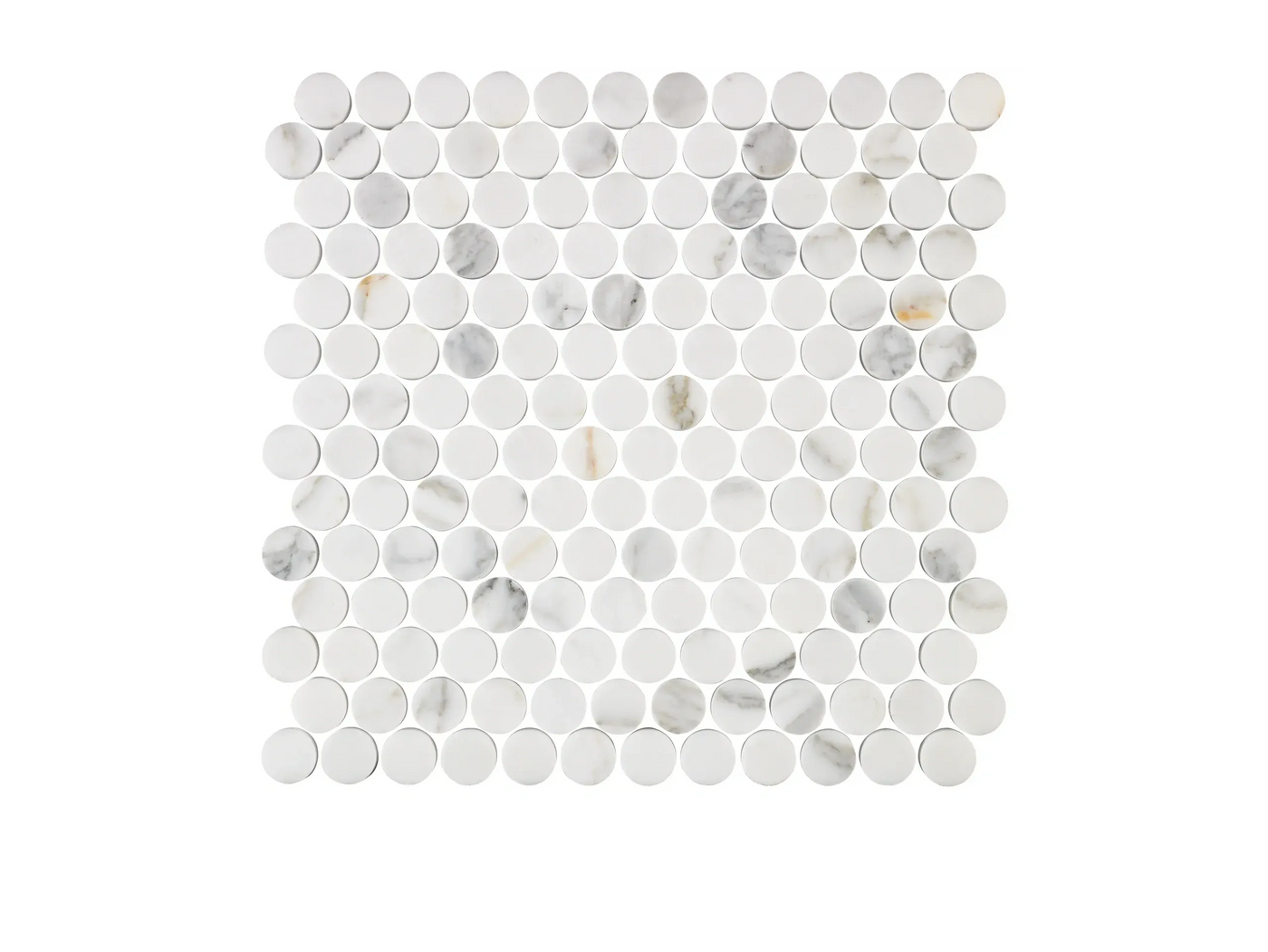 Aspire Stone Marble 1" Penny Round 12" x 12" Marble Mosaic