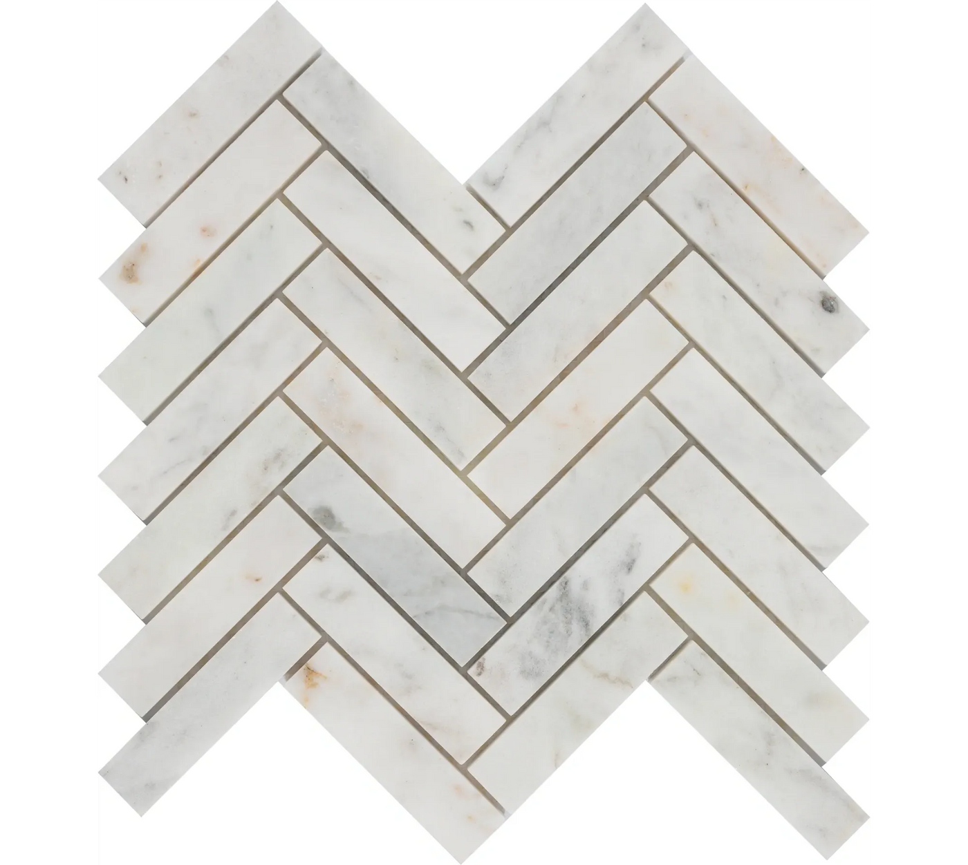 Aspire Stone Marble 1 x 4 Herringbone 12" x 12" Marble Mosaic