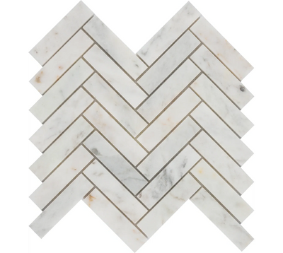 Aspire Stone Marble 1 x 4 Herringbone 12" x 12" Marble Mosaic