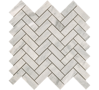 Aspire Stone Studio 1 x 3 Herringbone 12" x 12" Marble Mosaic