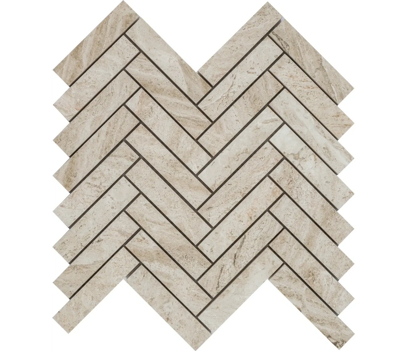 Aspire Stone Marble 1 x 4 Herringbone 12" x 12" Marble Mosaic