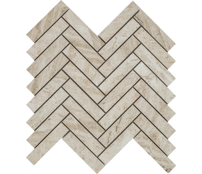 Aspire Stone Marble 1 x 4 Herringbone 12" x 12" Marble Mosaic