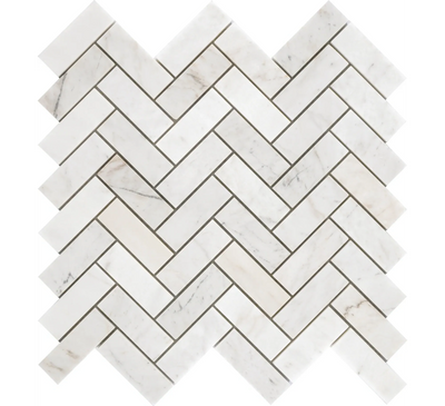 Aspire Stone Studio 1 x 3 Herringbone 12" x 12" Marble Mosaic
