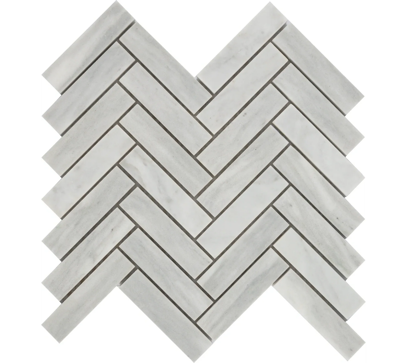 Aspire Stone Marble 1 x 4 Herringbone 12" x 12" Marble Mosaic