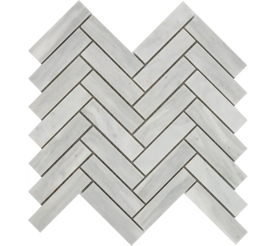 Aspire Stone Marble 1 x 4 Herringbone 12" x 12" Marble Mosaic
