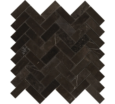 Aspire Stone Studio 1 x 3 Herringbone 12" x 12" Marble Mosaic