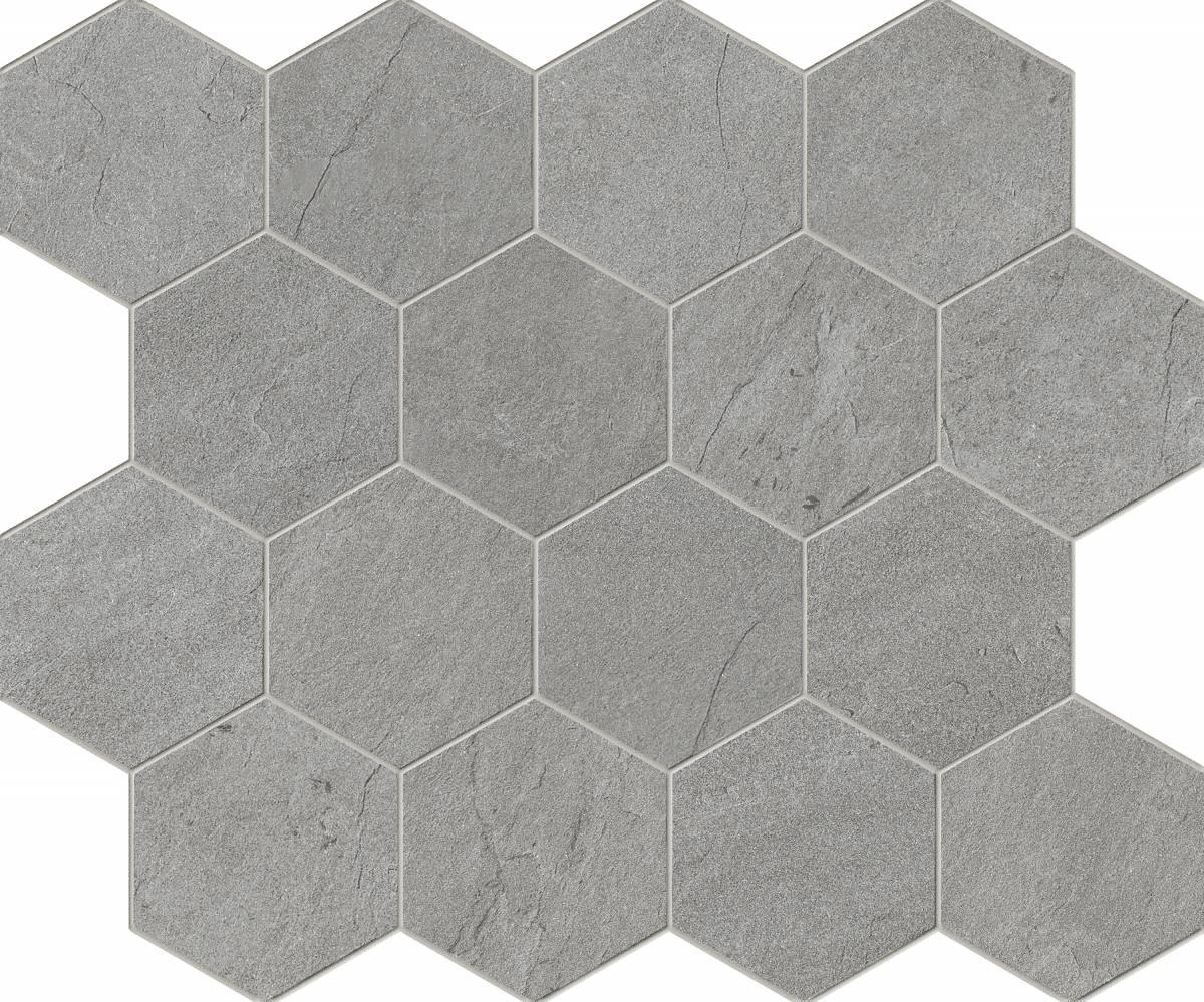 Landmark Ceramics Bluestone 3 x 3 Hex 10" x 12" Porcelain Mosaic