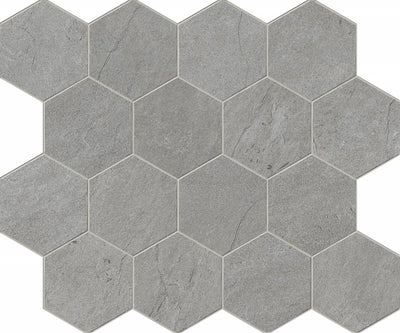 Landmark Ceramics Bluestone 3 x 3 Hex 10" x 12" Porcelain Mosaic