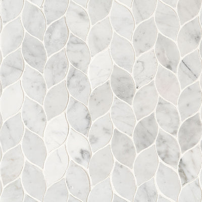 MS International Carrara 11.62" x 13.38" Marble Mosaic