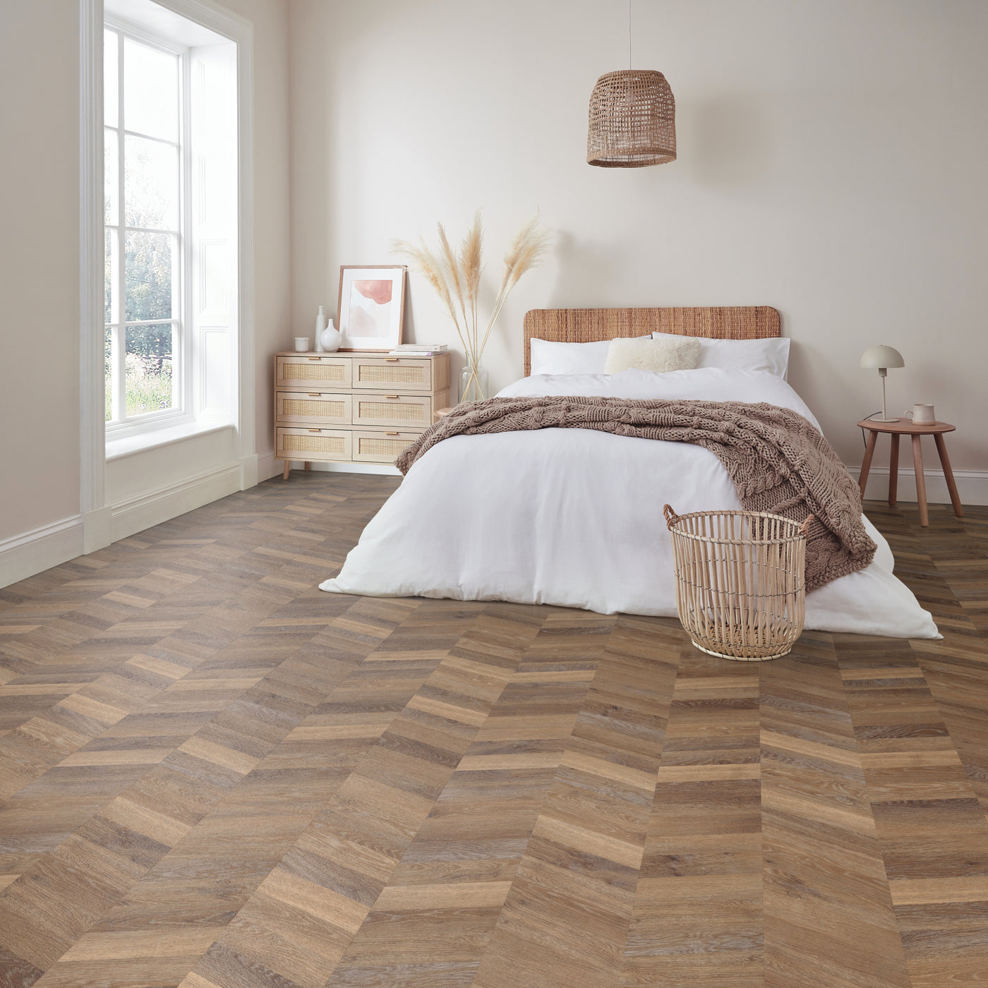 Karndean Knight Tile Rigid Core 9" x 48" Vinyl Plank Pale Limed Oak