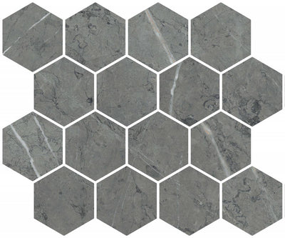 Landmark Ceramics Charme 3 x 3 Hex 10" x 12" Porcelain Mosaic