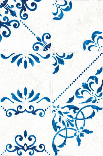 WOW Blanc Et Bleu 7" x 7" Porcelain Tile
