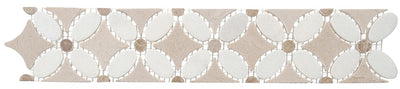 Flower Listello 2.5" x 13.25" Marble Tile