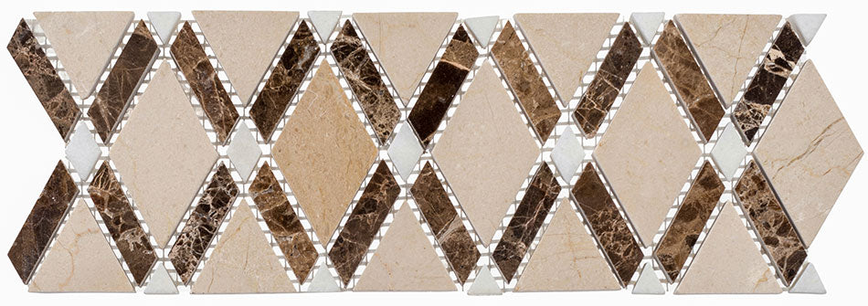 Diamond Listello 4.25" x 12" Glass Tile