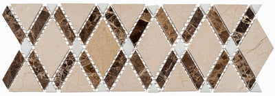 Diamond Listello 4.25" x 12" Glass Tile