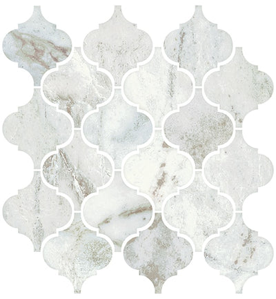 American Olean Mythique Marble 3 x 3 Arabesque 11" x 12" Ceramic Mosaic