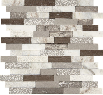 American Olean Presario Random Linear 12" x 12" Marble Mosaic