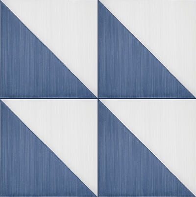 Marazzi Scenario Deco 8" x 8" Blu Triangle Porcelain Tile