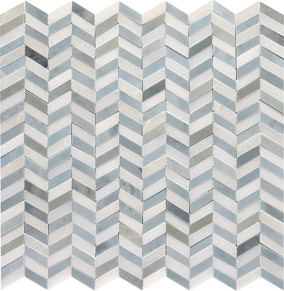 American Olean Candora Mini Chevron 12" x 12" Natural Stone Mosaic