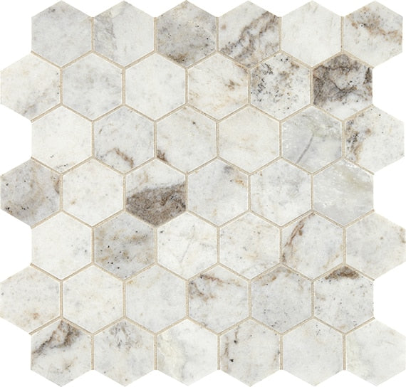 Marazzi Predella 2" Hexagon 12" x 12" Natural Stone Mosaic