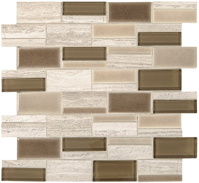 Marazzi Midpark Mosaics 3" Random 12" x 14" Stone & Glass Mosaic