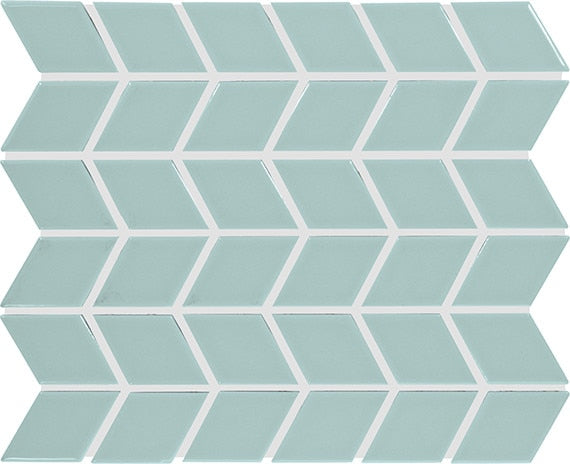 Daltile Color Wheel Retro 2 x 3 Chevron 11" x 13" Ceramic Mosaic