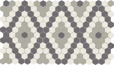 American Olean Unglazed Mosaics 1" Hexagon 12" x 21" Porcelain Mosaic