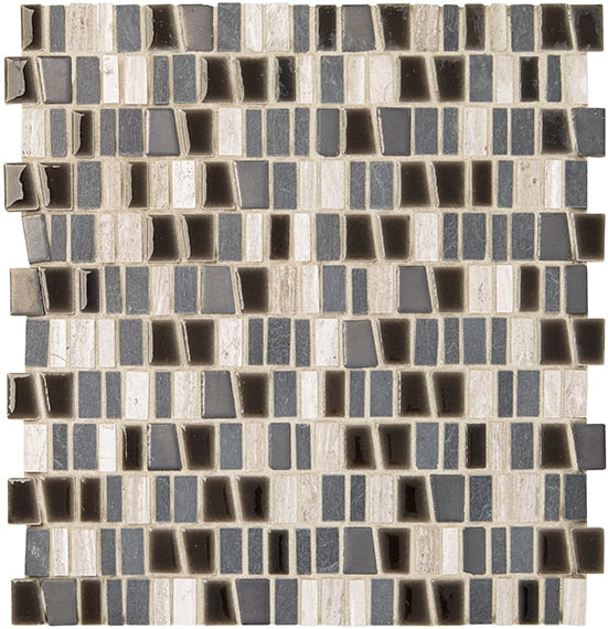 Marazzi Midpark Mosaics 1" Trapezoid 12" x 12" Stone & Glass Mosaic