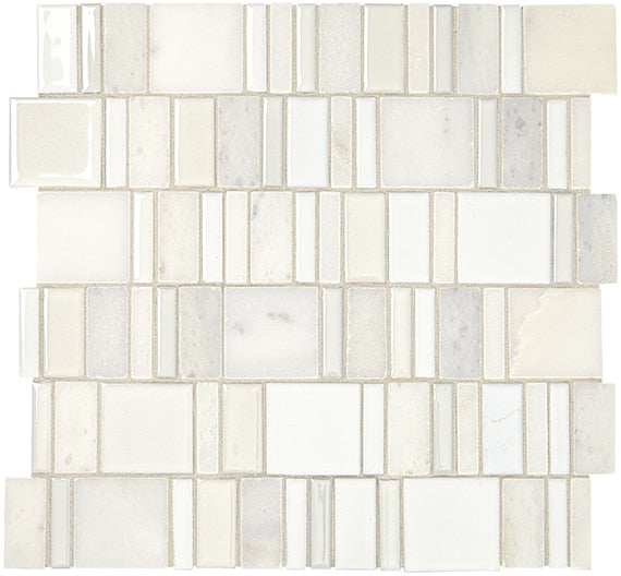 Marazzi Midpark Mosaics 2" Random 14" x 14" Stone & Glass Mosaic