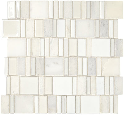 Marazzi Midpark Mosaics 2" Random 14" x 14" Stone & Glass Mosaic