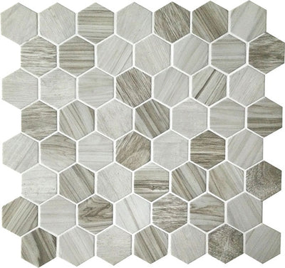 American Olean Crosswood 1.5" Hexagon 11" x 12" Glass Mosaic