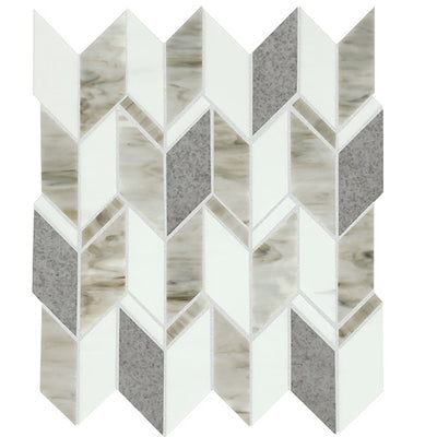 American Olean Stone Theory 3" Arrow 12" x 14" Antiqued Mirror & Glass Mosaic