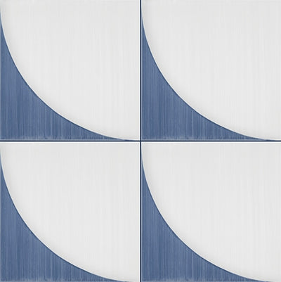 Marazzi Scenario Deco 8" x 8" Blu Crescent Porcelain Tile