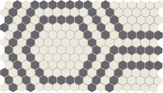 American Olean Unglazed Mosaics 1" Hexagon 12" x 21" Porcelain Mosaic