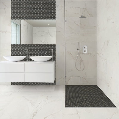 Marazzi Classentino Marble 2 x 3 Linear Hexagon 12" x 12" Porcelain Mosaic