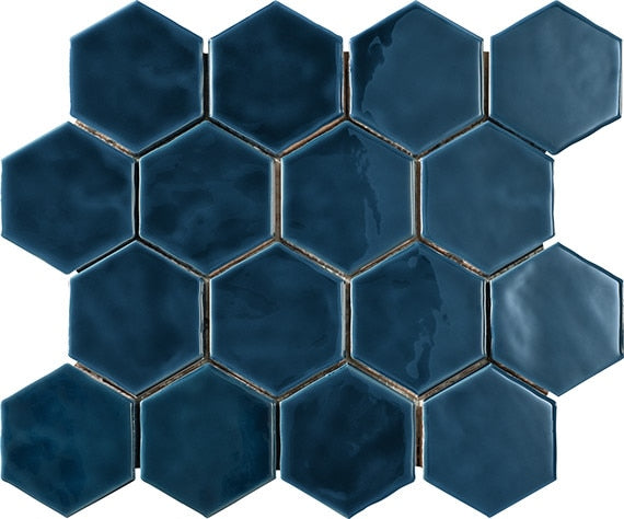 Marazzi Artistic Reflections 3 x 3 Hexagon 12" x 14" Ceramic Mosaic