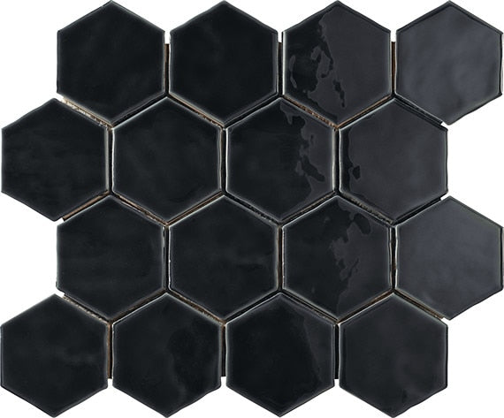 Marazzi Artistic Reflections 3 x 3 Hexagon 12" x 14" Ceramic Mosaic