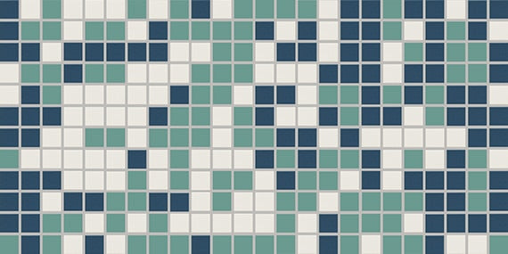 American Olean Unglazed Mosaics 1 x 1 Blend 12" x 24" Porcelain Mosaic