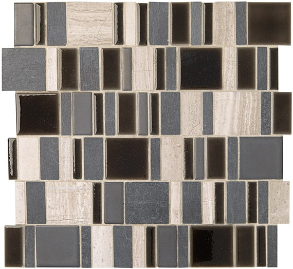 Marazzi Midpark Mosaics 2" Random 14" x 14" Stone & Glass Mosaic