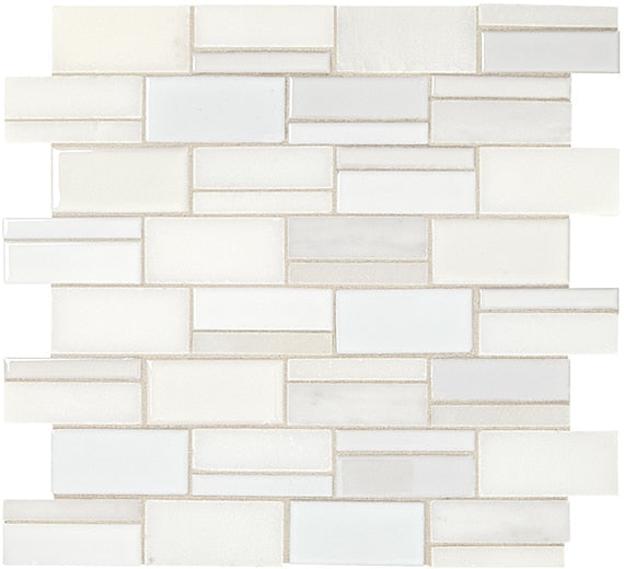 Marazzi Midpark Mosaics 3" Random 12" x 14" Stone & Glass Mosaic