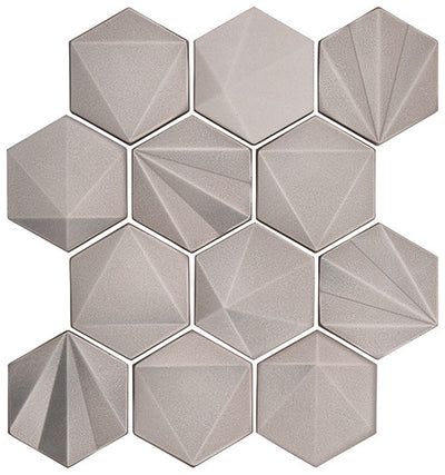 Marazzi Geometal 3 x 3 Hexagon 11" x 12" Metal Mosaic