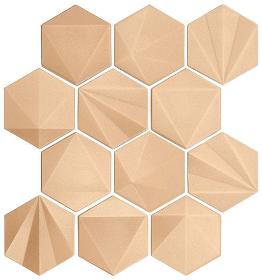 Marazzi Geometal 3 x 3 Hexagon 11" x 12" Metal Mosaic