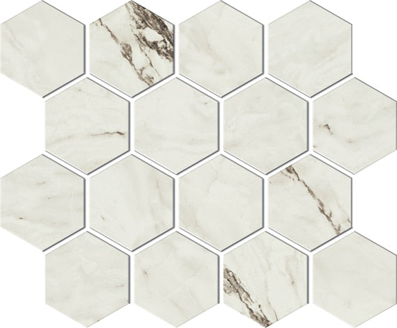 American Olean Foyer 3" Hexagon 12" x 14" Porcelain Mosaic