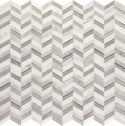 American Olean Candora Mini Chevron 12" x 12" Natural Stone Mosaic