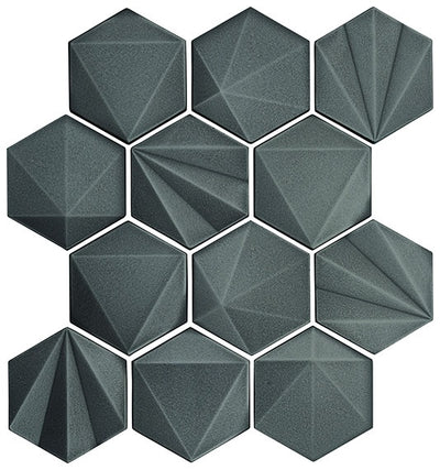 Marazzi Geometal 3 x 3 Hexagon 11" x 12" Metal Mosaic